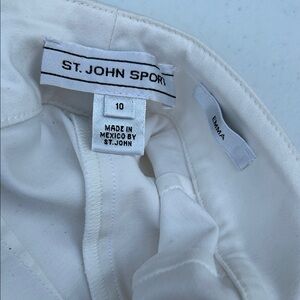 St. John Sport Women's White Cropped Jeans Slight Shimmer